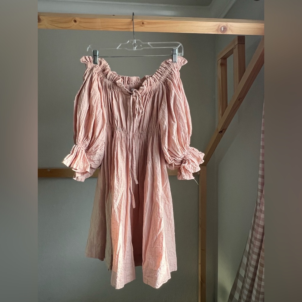 Women’s Blush Pink Off-Shoulder Mini Dress